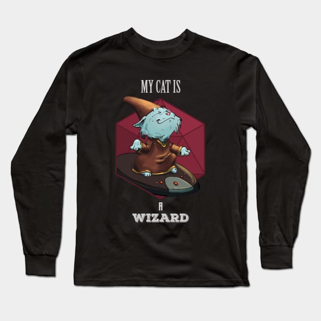 RPG Cat Wizard Long Sleeve T-Shirt by Carlos CD